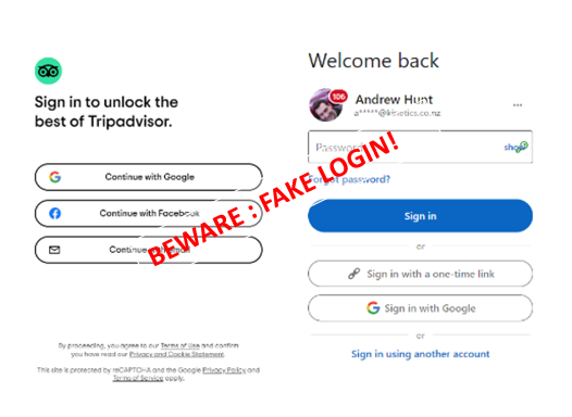 Is nothing safe?  Fake logins!